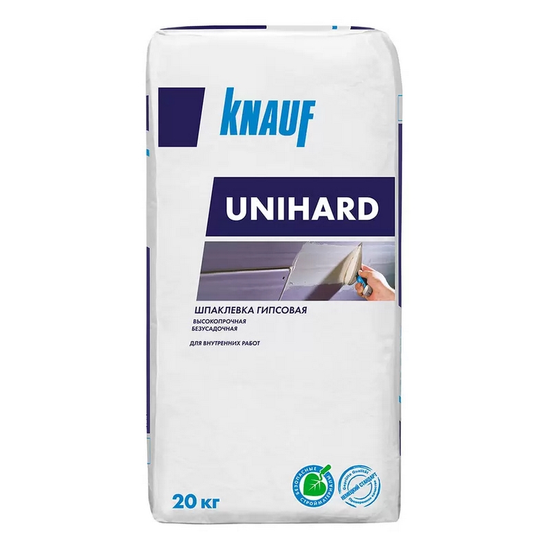 Шпаклевка гипсовая Knauf (Кнауф) Унихард высокопрочная безусадочная 20 кг Шпаклевка гипсовая Knauf (Кнауф) Унихард высокопрочная безусадочная 20 кг