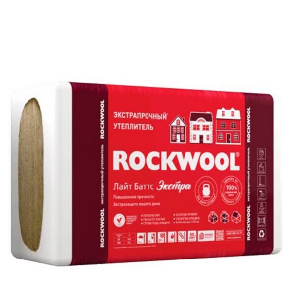 Утеплитель Rockwool Лайт Баттс Экстра 1000х600х50 мм 8 шт (40-50 кг/м3; 0