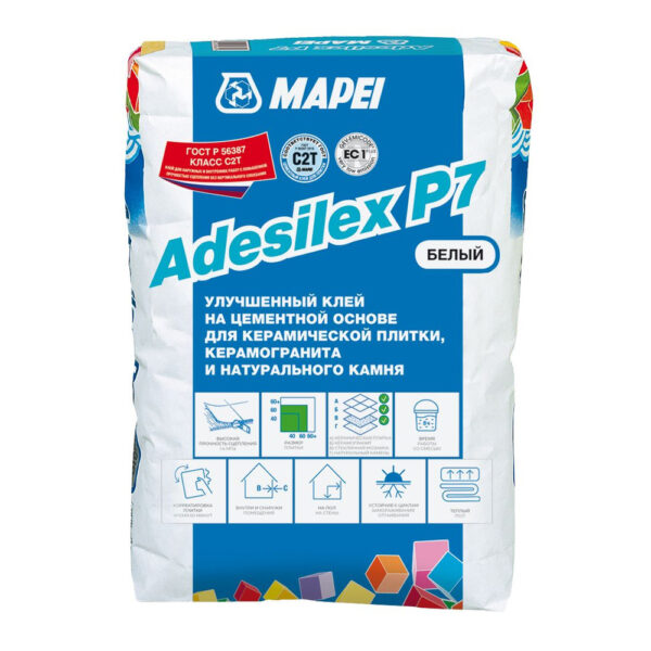 Плиточный клей Mapei (Мапей) ADESILEX P7 25 кг белый