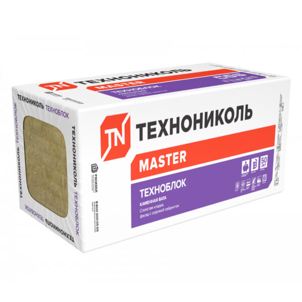 Базальтовая вата Технониколь Техноблок Стандарт 1200х600х50 мм 8 шт (40-50 кг/м3; 0